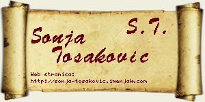 Sonja Tošaković vizit kartica